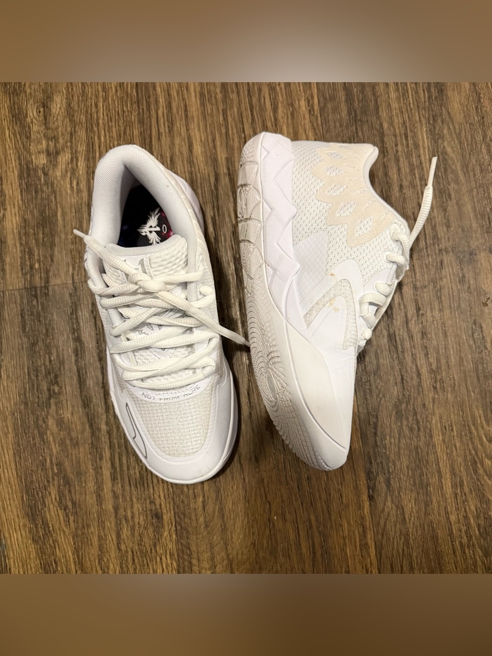 Puma LaMelo Ball Size 5.5 White Athletic Sneakers - Clean Mesh & Lace-Up Design